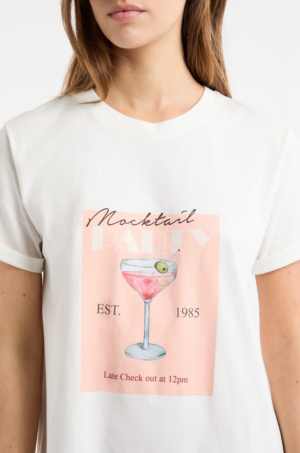 Cotton nightshirt with 'mocktail' illustration;${refinementColor}
