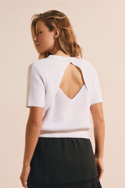 Short-sleeved Sweater with Cotton;${refinementColor}