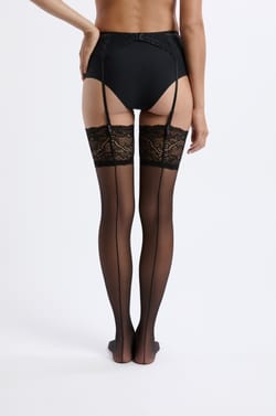Satin Stockings with Lace - 15D;${refinementColor}