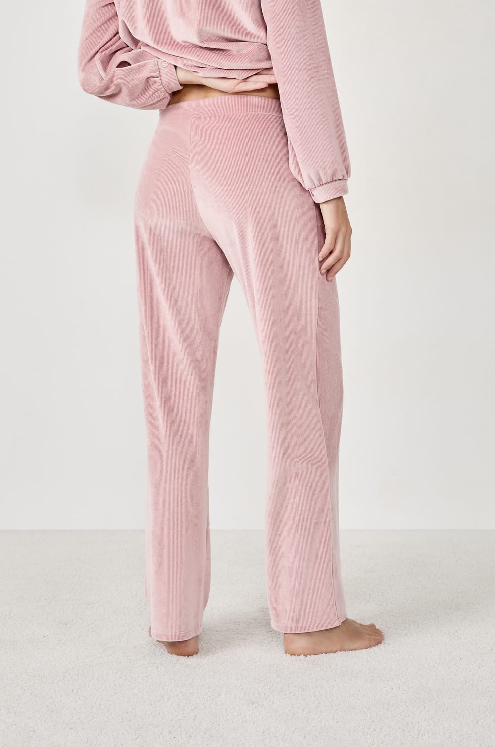 Pantalon de pyjama effet velours;${refinementColor}