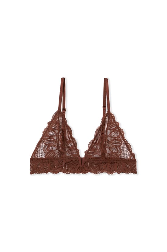 Soutien-gorge triangle en dentelle;${refinementColor}