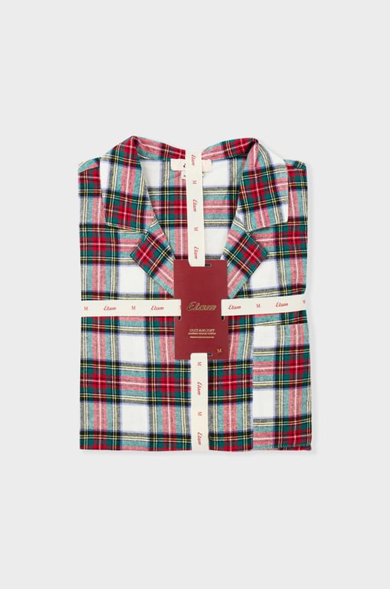 2-teiliger Pyjama mit Karos aus Baumwolle;${refinementColor}