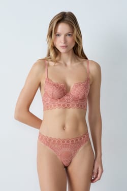 Embroidered Unlined Demi Bra;${refinementColor}