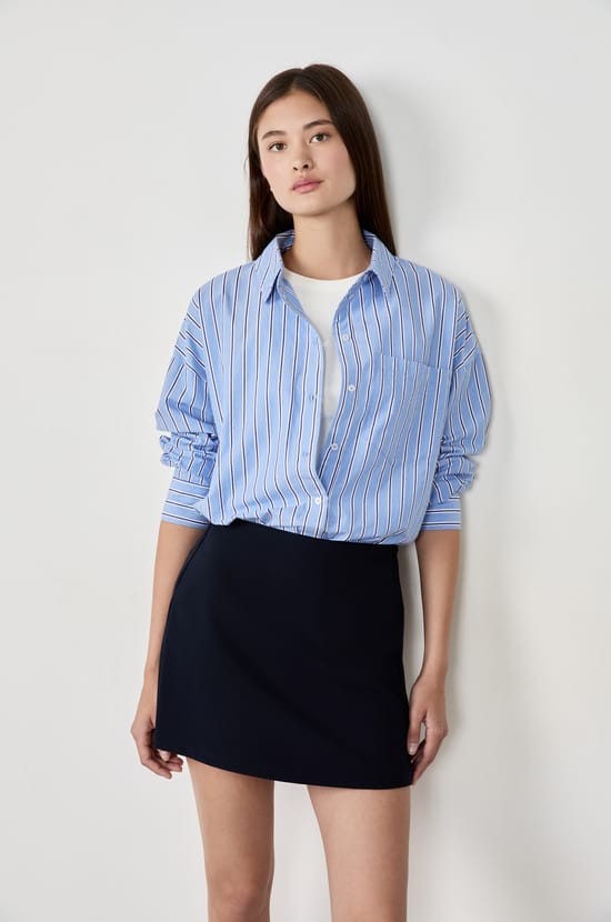 Chemise à rayures en coton;${refinementColor}