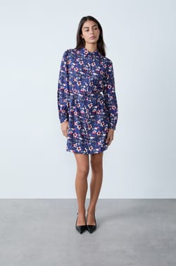 Robe chemise à motifs fleuris;${refinementColor}
