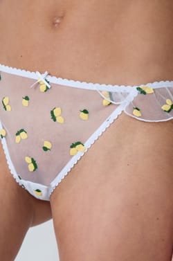 Printed lace Brazilian brief;${refinementColor}