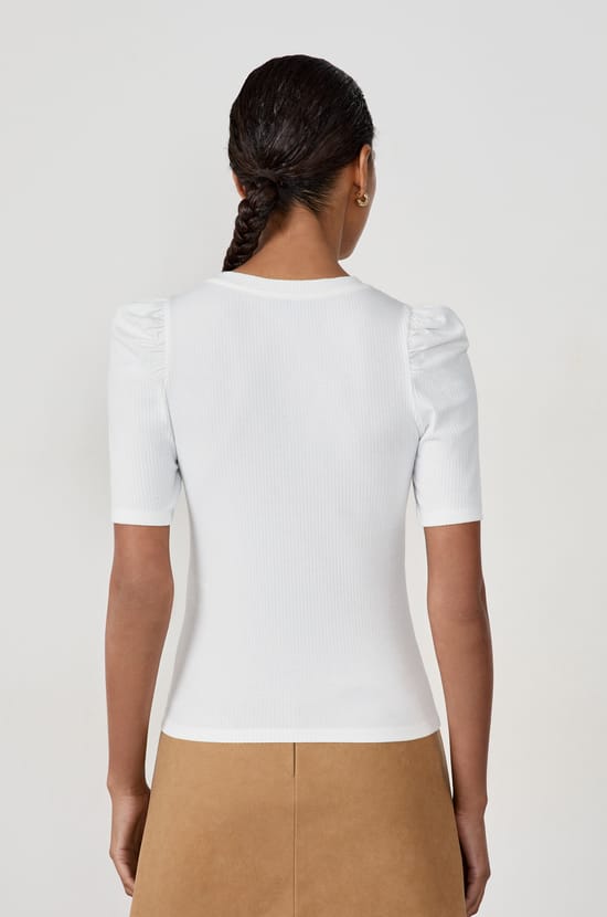 T-shirt manches courtes avec épaules bouffantes;${refinementColor}