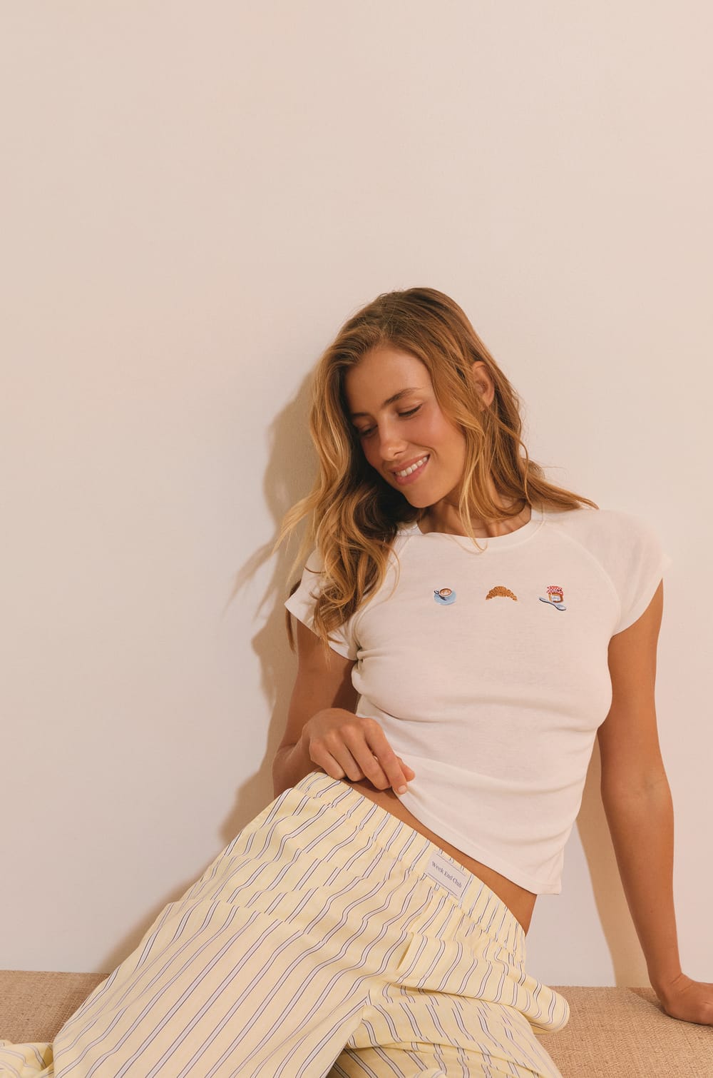 T-shirt de pyjama en coton avec motifs;${refinementColor}