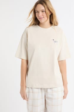 Camiseta de algod&oacute;n &laquo;Life is better with a dog&raquo; con bordado de d&aacute;lmata;${refinementColor}