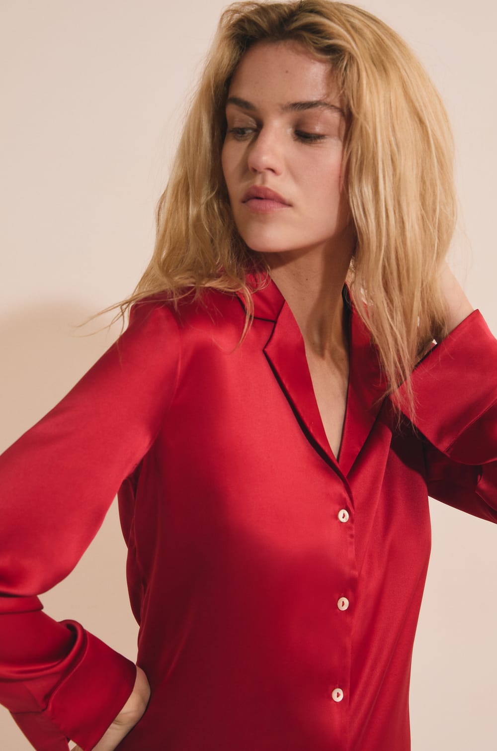 Silk Pyjama Shirt;${refinementColor}