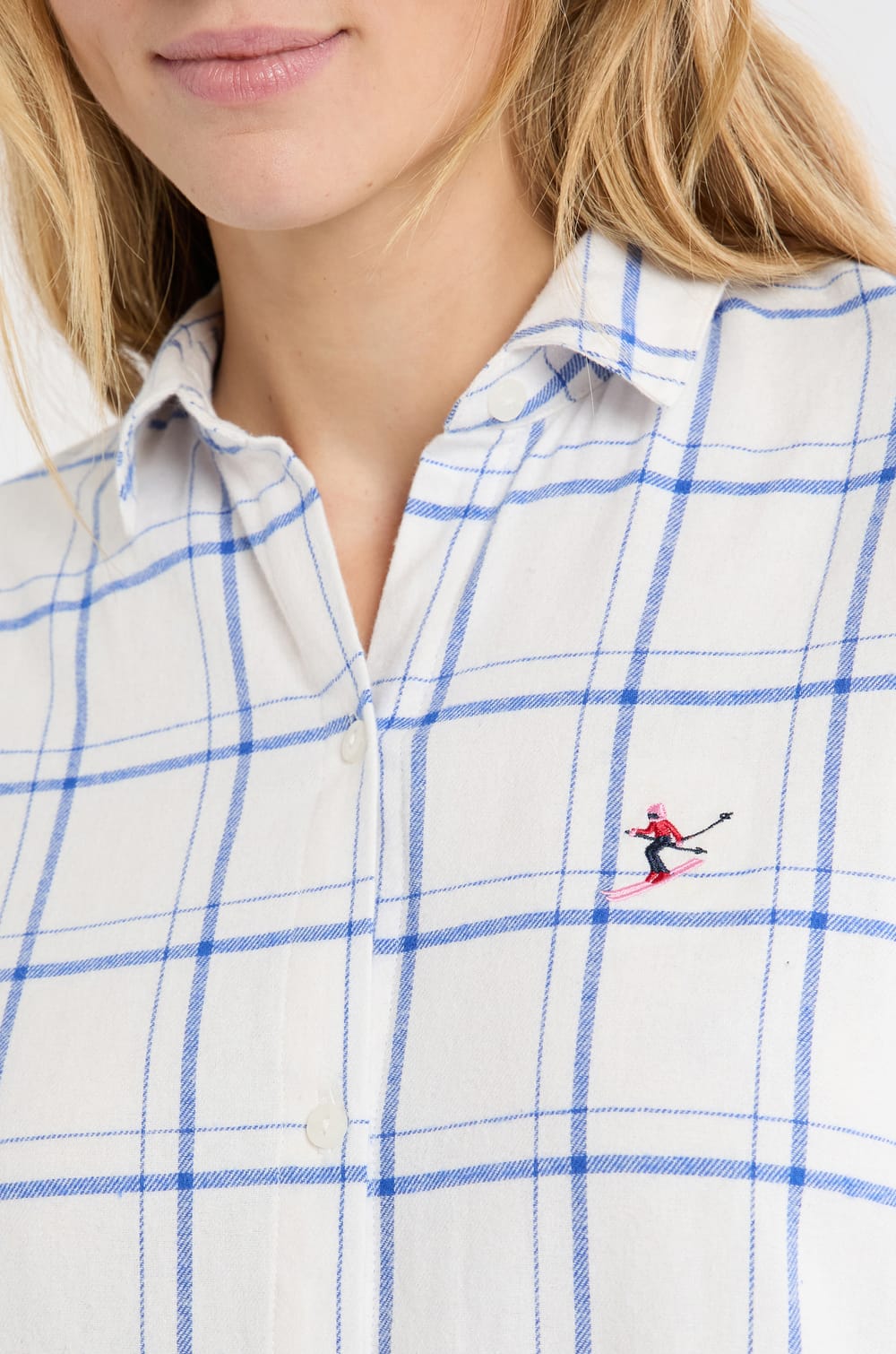 Checkered Cotton Nightshirt;${refinementColor}