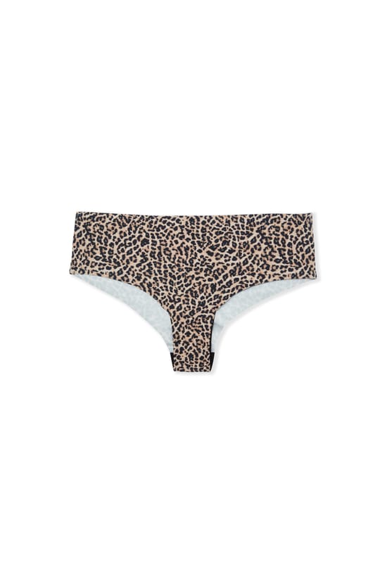 Microfibre Seamless Hipster with Leopard Print;${refinementColor}
