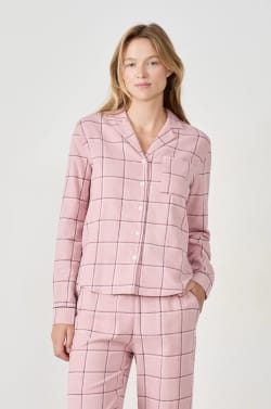 Chemise de pyjama à carreaux;${refinementColor}