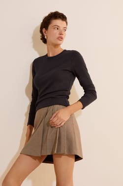 T-shirt &agrave; manches longues avec coton modal;${refinementColor}