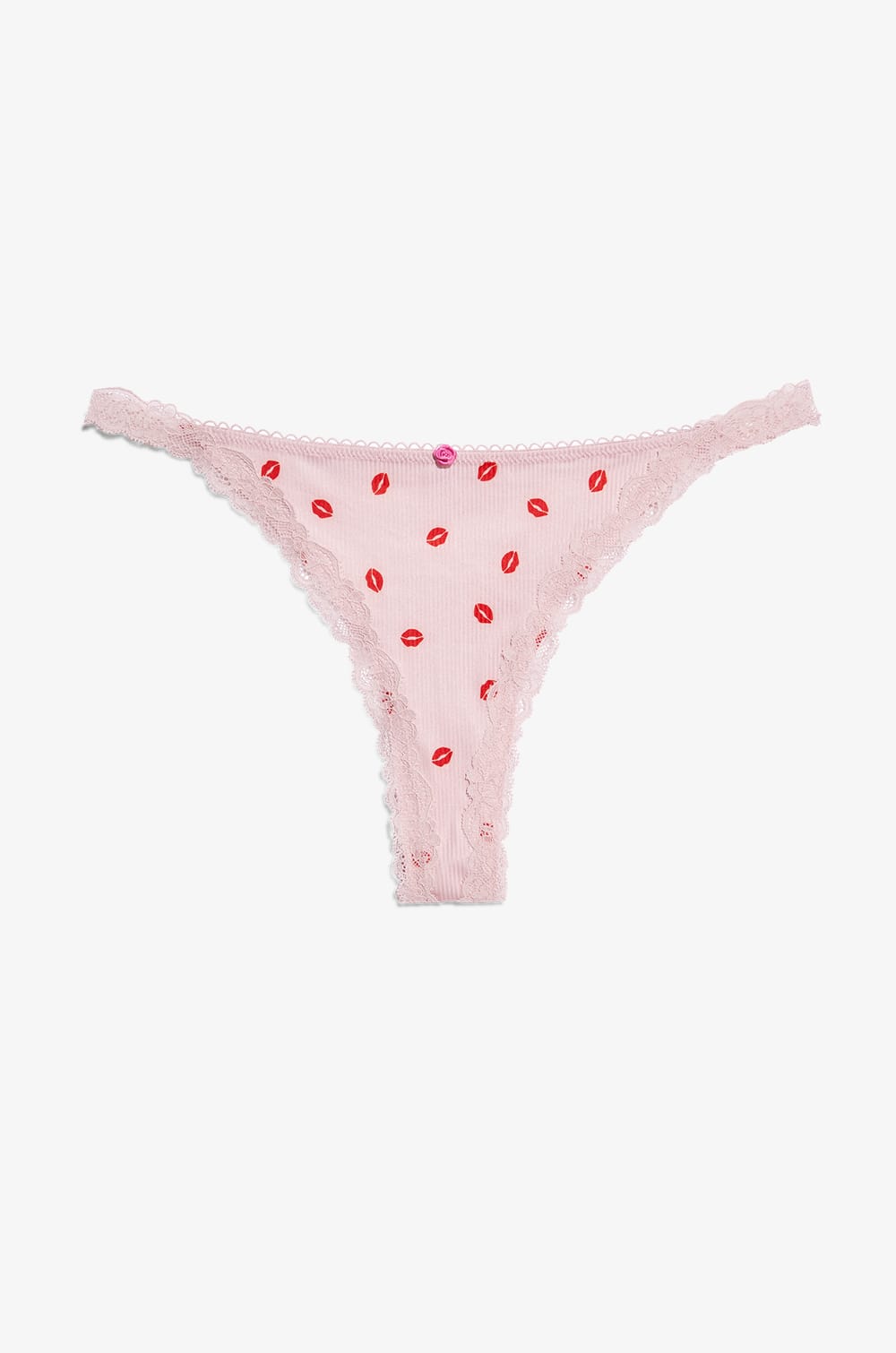 Printed Tanga with Lace Details;${refinementColor}