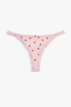 Printed Tanga with Lace Details;${refinementColor}