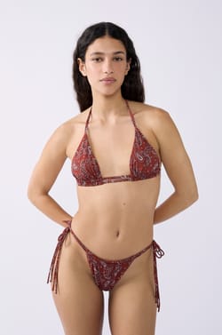 Printed Triangle Bikini Top;${refinementColor}