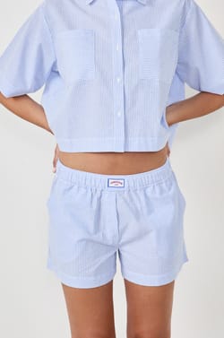 Striped Pyjama Shorts;${refinementColor}