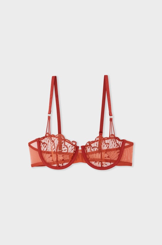 Bra No.9 - Balconette with floral embroidery;${refinementColor}
