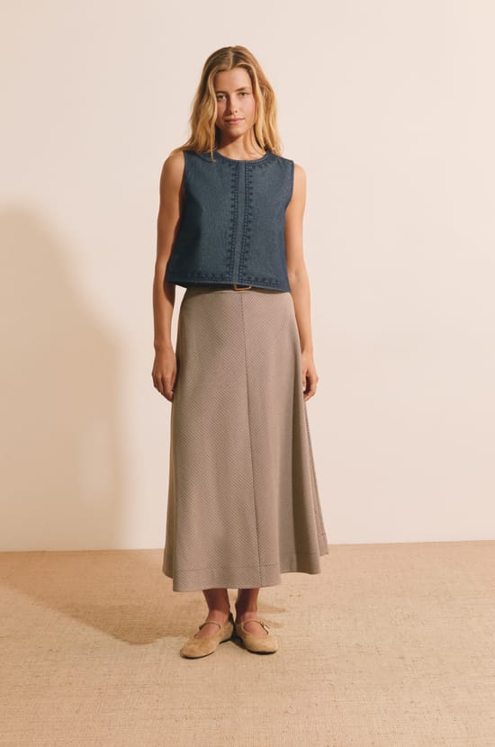 Top col V en coton;${refinementColor}