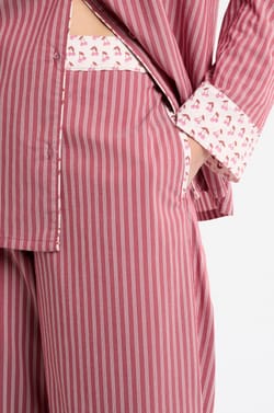 Pantal&oacute;n de pijama a rayas con algod&oacute;n;${refinementColor}