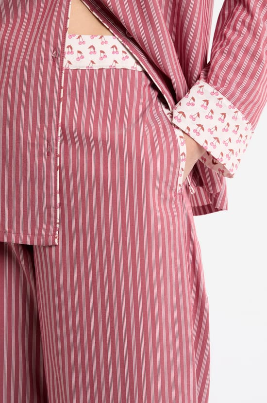 Pantal&oacute;n de pijama a rayas con algod&oacute;n;${refinementColor}