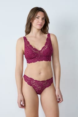 Post-mastectomy Wireless Triangle Bra with Iridescent Lace;${refinementColor}