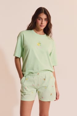 Ensemble de pyjama vichy 2 pi&egrave;ces avec motifs citron;${refinementColor}