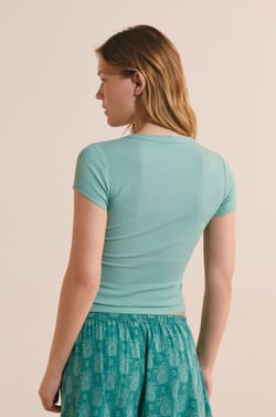 T-shirt de pyjama col rond avec coton;${refinementColor}