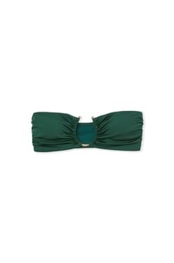 Strapless bikini top with satin ring detail;${refinementColor}