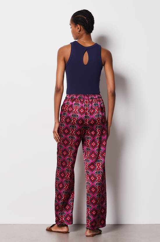 Wide Cut Trousers with Pattern;${refinementColor}