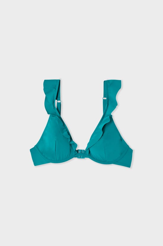 Bikini Top with Ruffles;${refinementColor}
