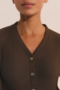 Ribbed Cotton Cardigan;${refinementColor}