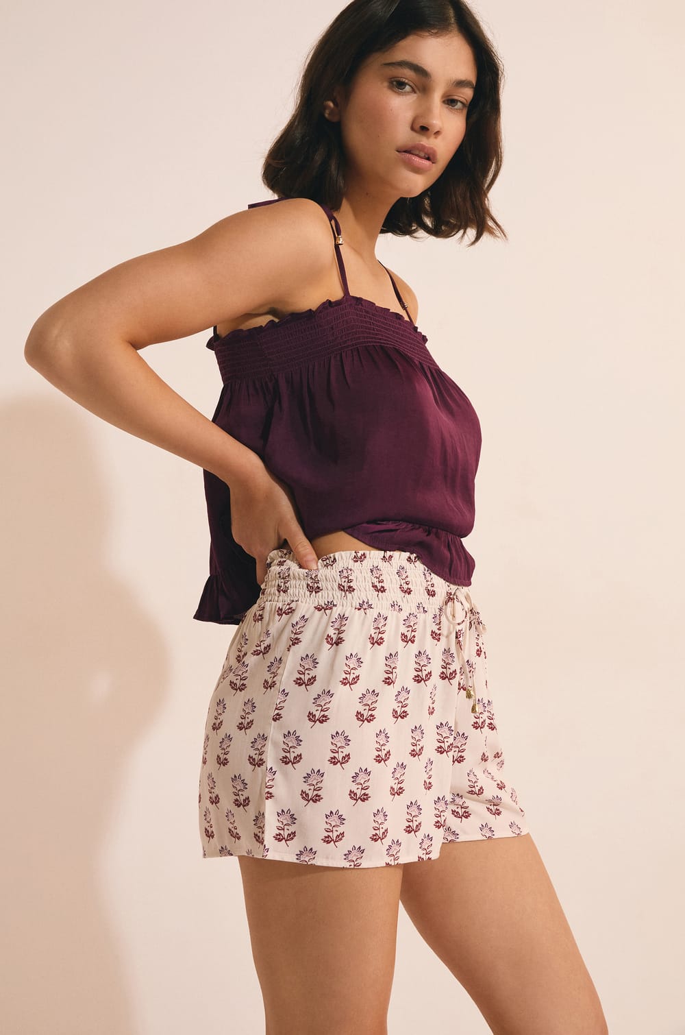 Pantal&oacute;n corto de pijama estampado;${refinementColor}