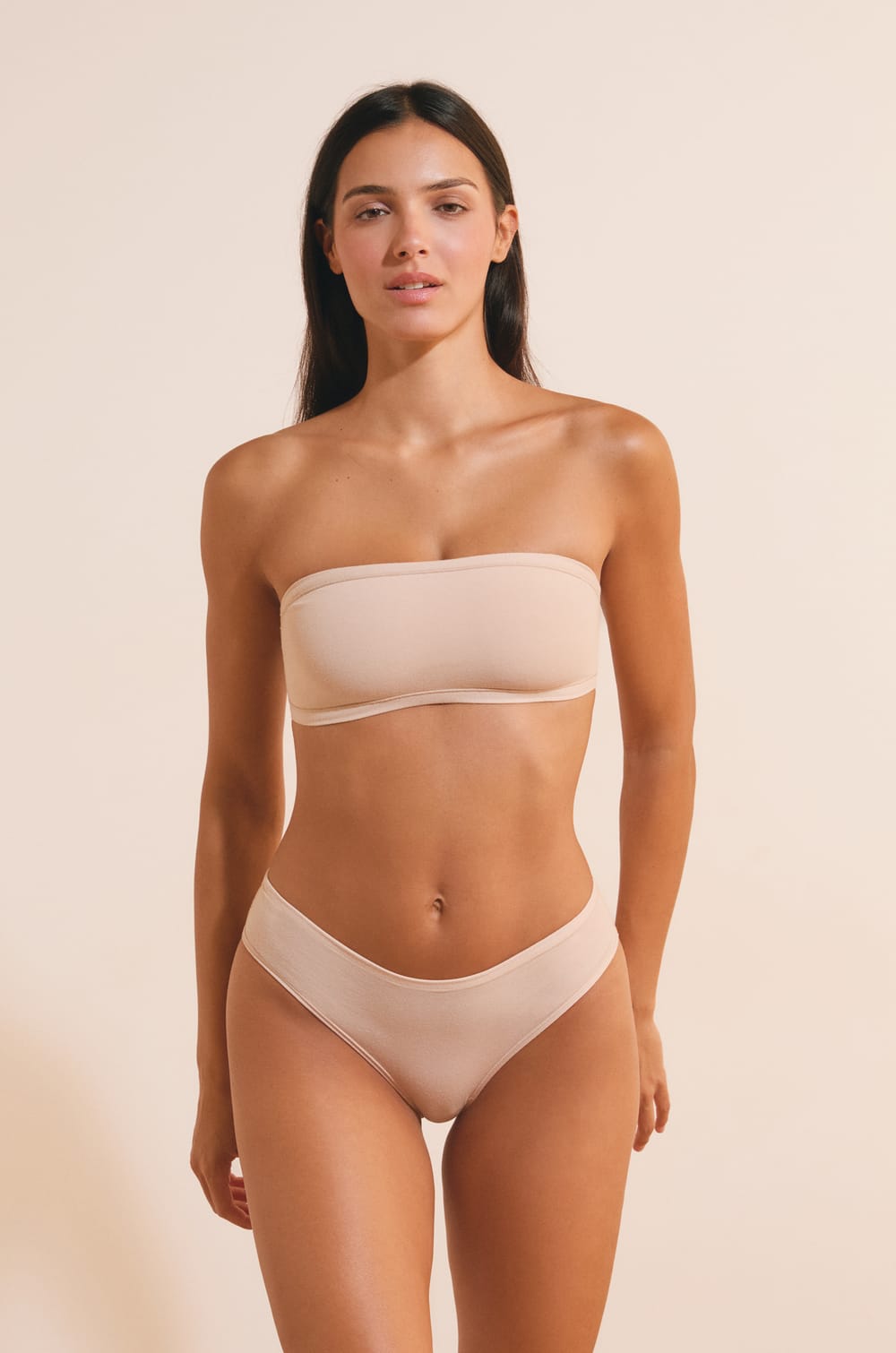 Wireless Strapless Bra in Stretchy Organic Cotton;${refinementColor}
