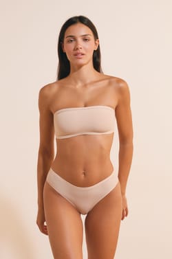 Soutien-gorge bandeau sans armatures en coton biologique extensible;${refinementColor}