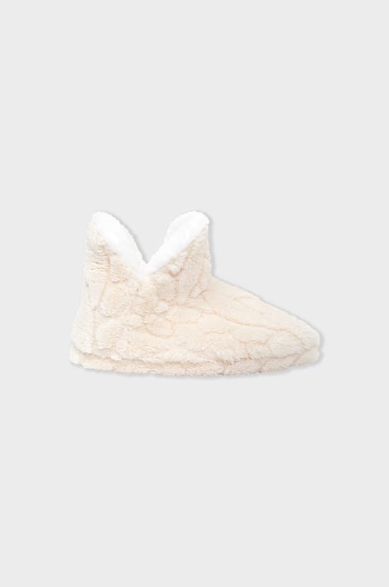 Faux Fur Ankle Boot Slippers;${refinementColor}
