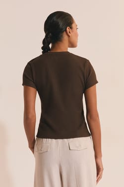 Ribbed Cotton T-shirt;${refinementColor}