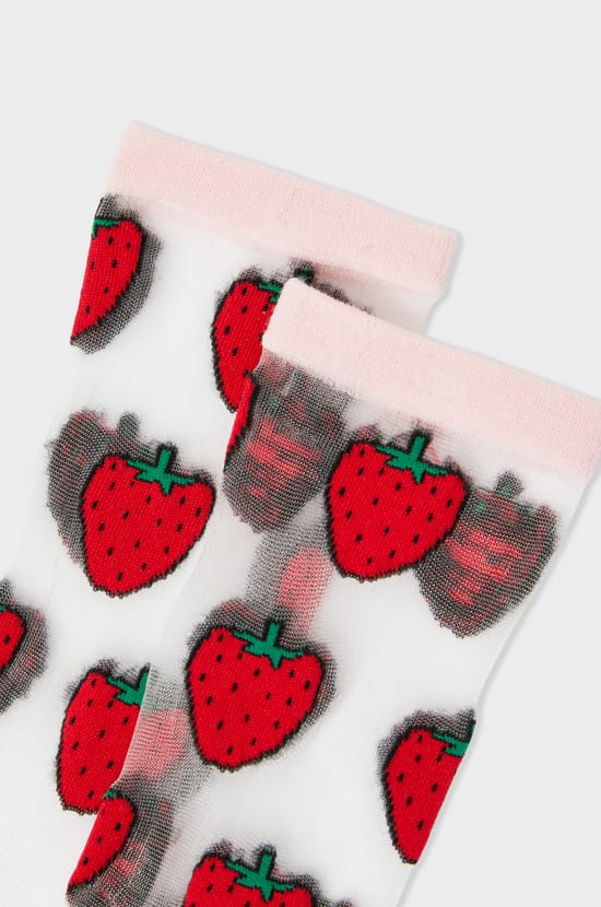 Chaussettes transparentes à motifs fraises Coucou Suzette;${refinementColor}