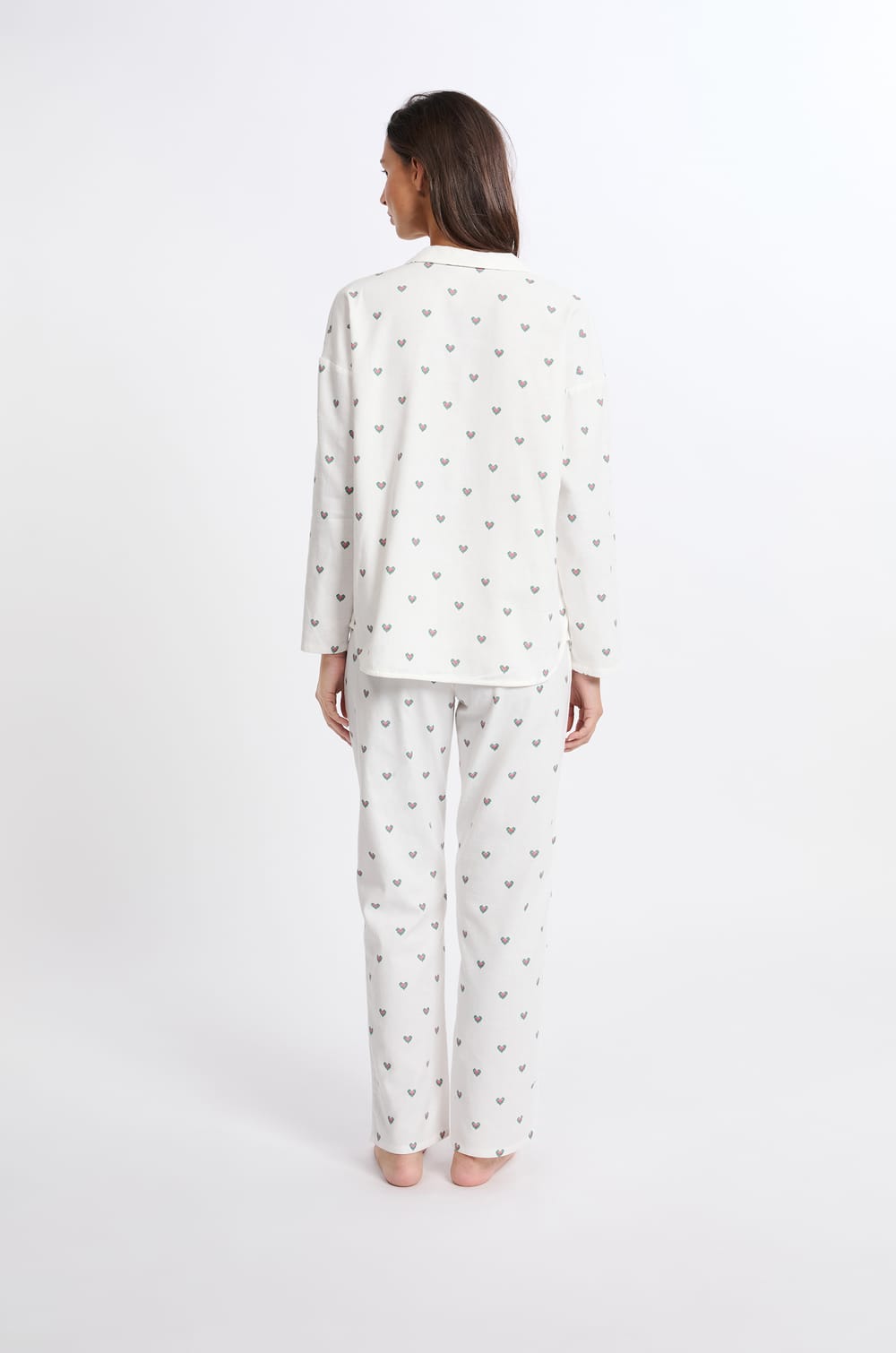 Ensemble de pyjama 2 pièces à motifs coeurs en coton;${refinementColor}
