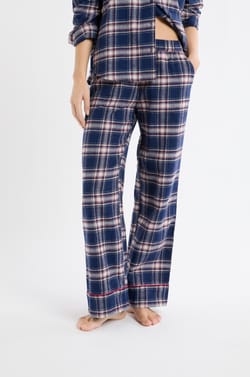 Pantalon de pyjama &agrave; carreaux en coton;${refinementColor}