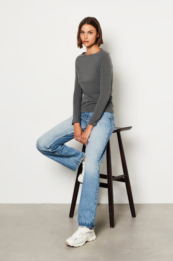 T-shirt manches longues côtelé;${refinementColor}