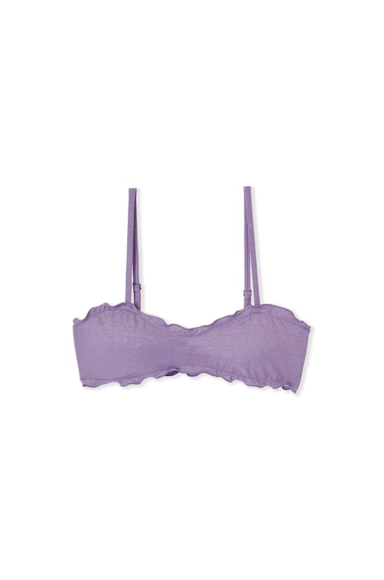 Haut de maillot de bain bandeau paillet&eacute; avec bretelles amovibles;${refinementColor}