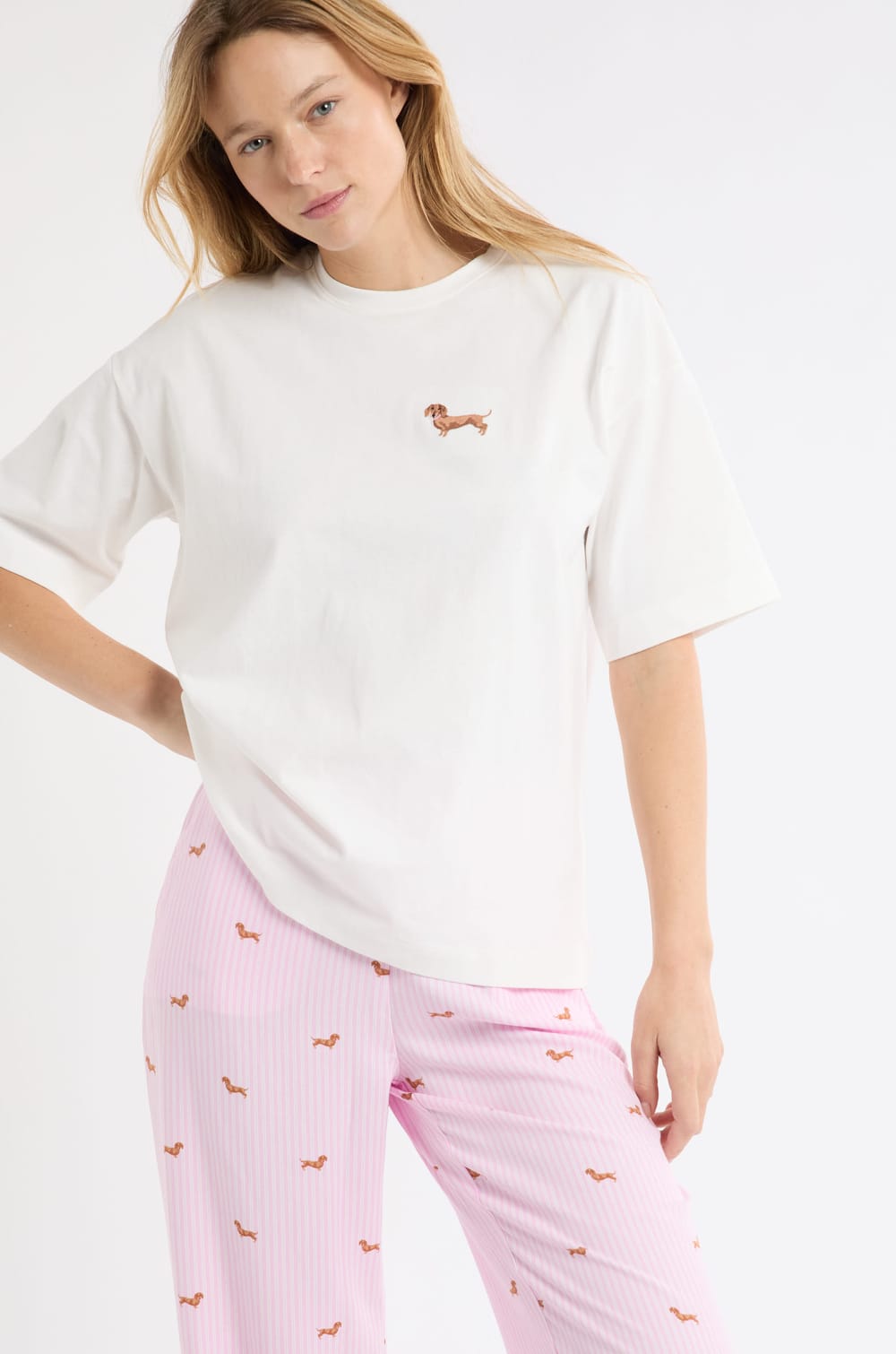 T-shirt en coton à motif chien "Life is better with a dog;${refinementColor}