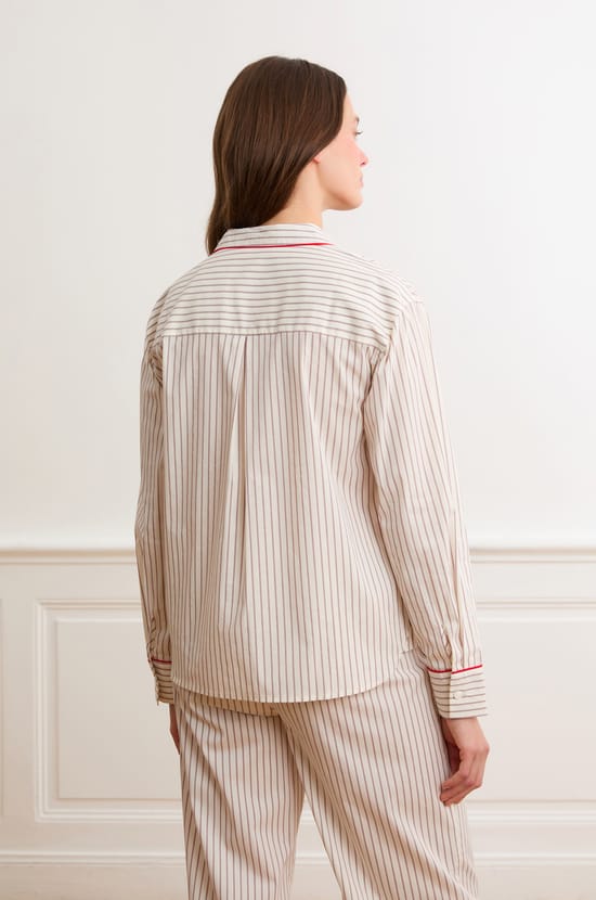 Chemise &agrave; rayures avec coton;${refinementColor}