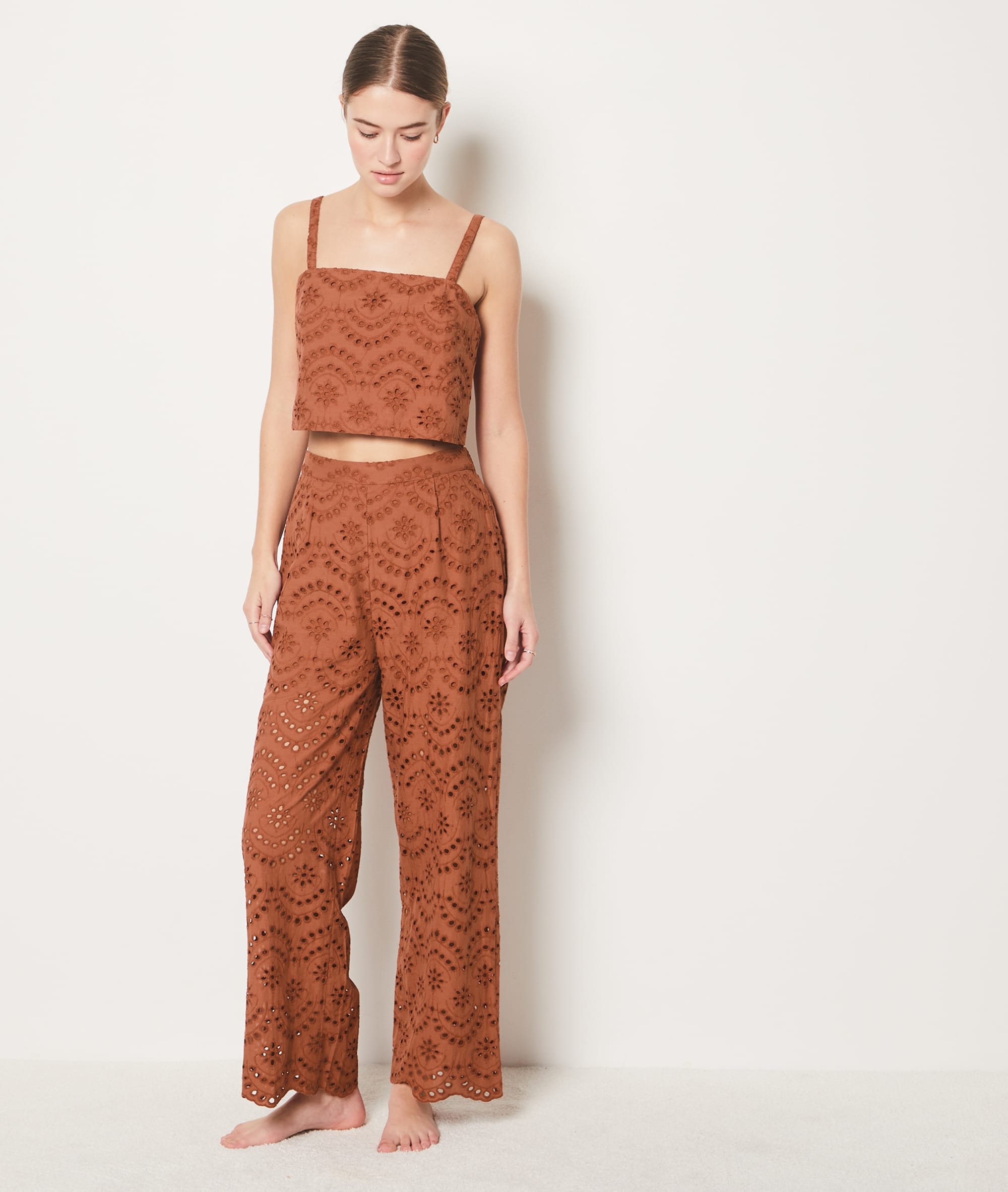 Pantalon Crop Droit Etam Vert - Taille 38 - Neuf Avec étiquettes - Fente Bas Zip