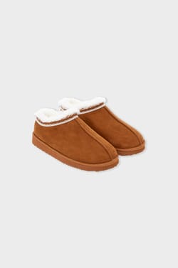 Velvet-Effect Mule Slippers;${refinementColor}