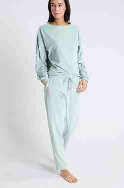Pantalon de pyjama en velours;${refinementColor}