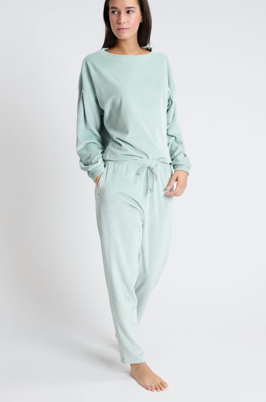 Pantalon de pyjama en velours;${refinementColor}