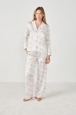 Pantalon de pyjama imprimé satiné;${refinementColor}
